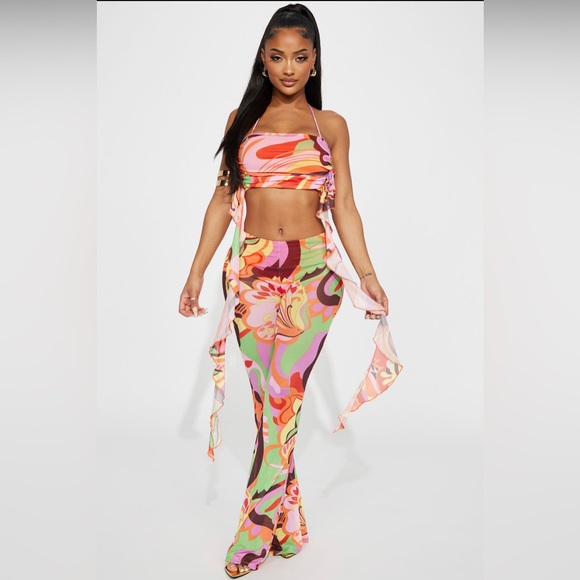 NWT Fashion Nova Tanya Mesh Pant Set - Size XL - Picture 1 of 7